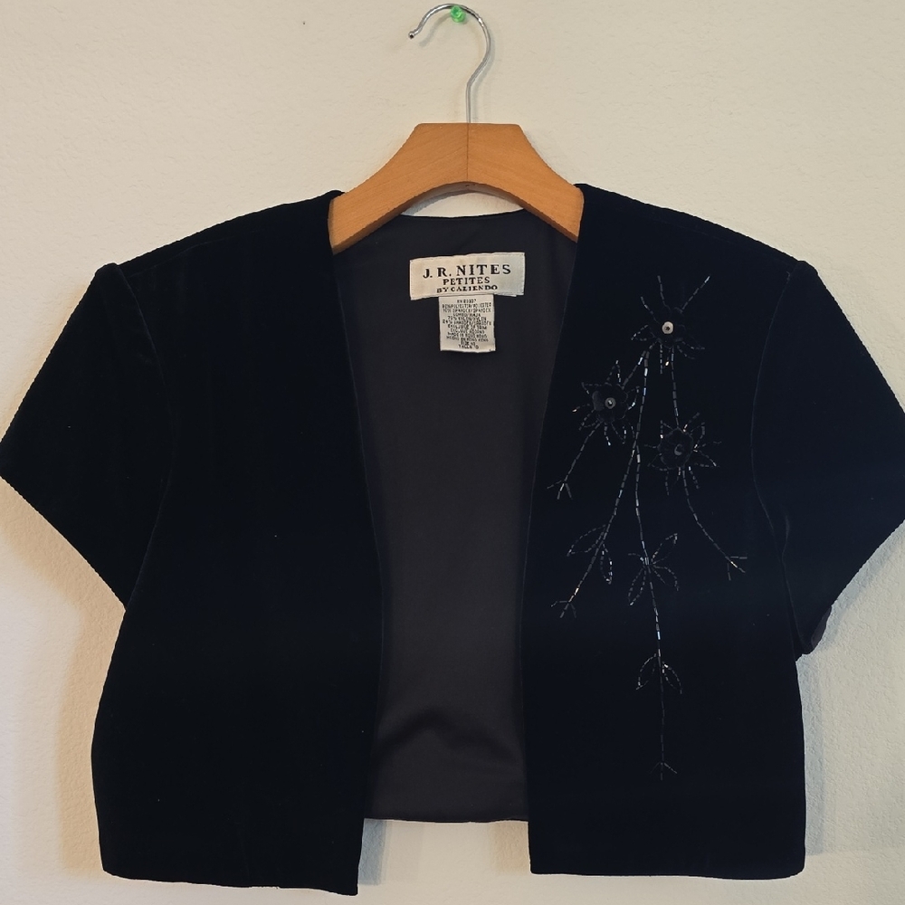 J.R. Nites Black Embroidered Women's Top